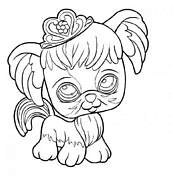coloriage petshop chienne avec couronne